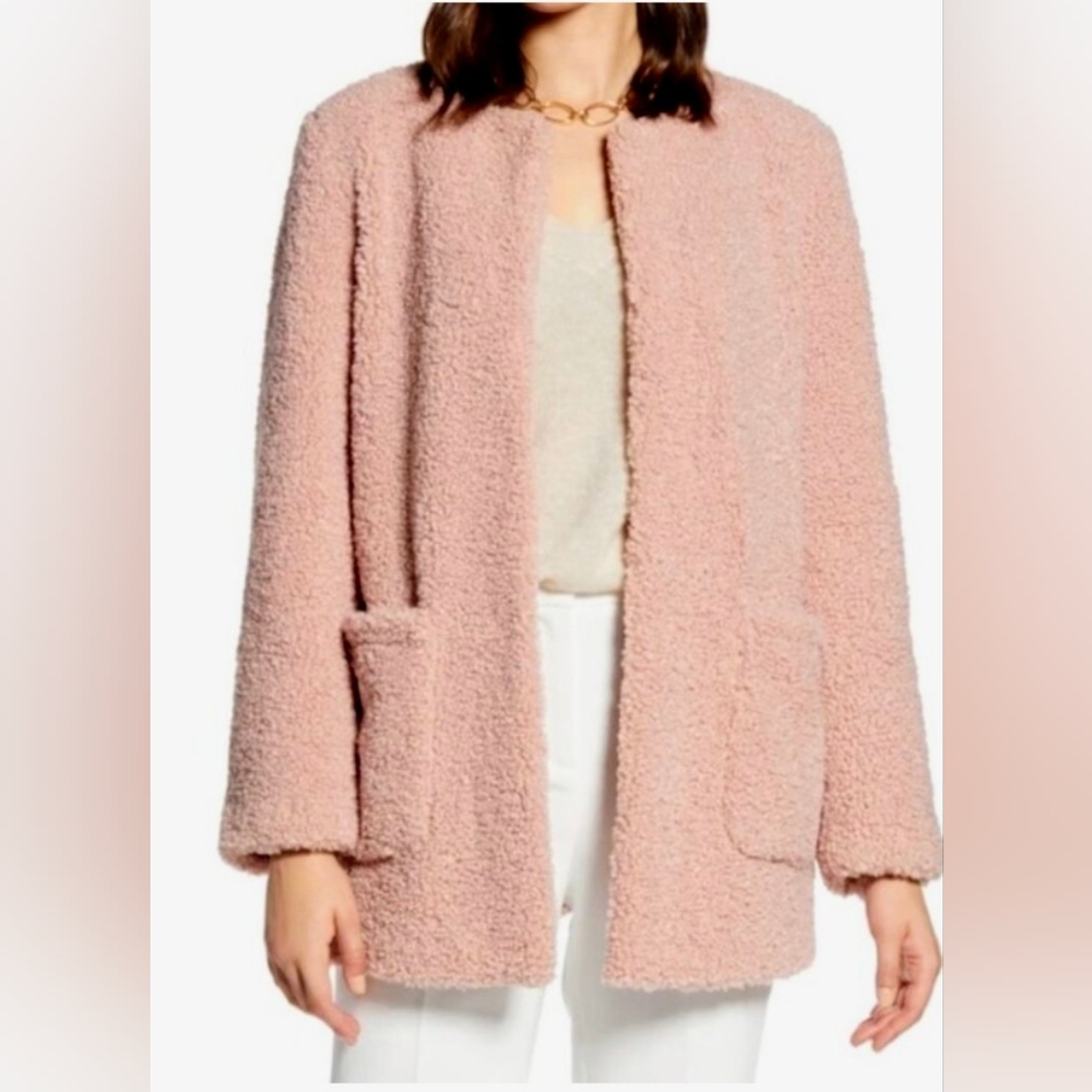 Halogen Faux Shearling Teddy Coat Jacket, NWOT, Size Small
